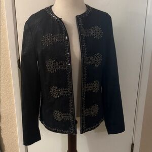 Chicos Embellished Shimmery Jacket Size 1